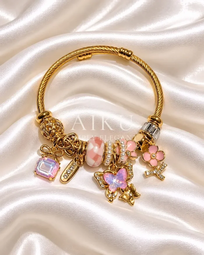 Butterfly Charm Cuff Bracelet