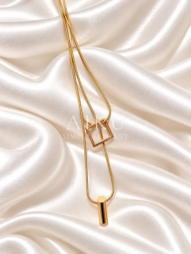 Geometric Slider Drop Necklace