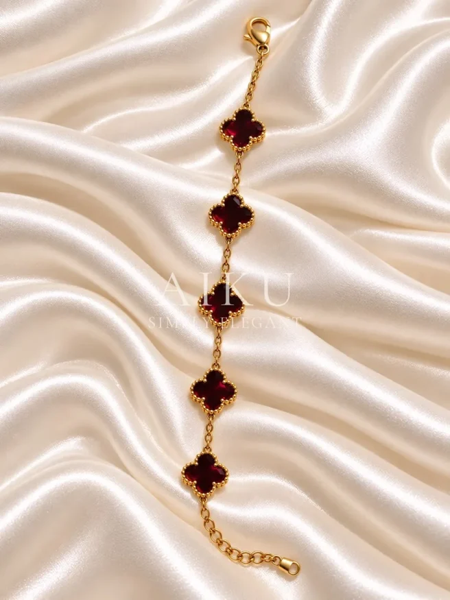 Maroon Clover Bracelet