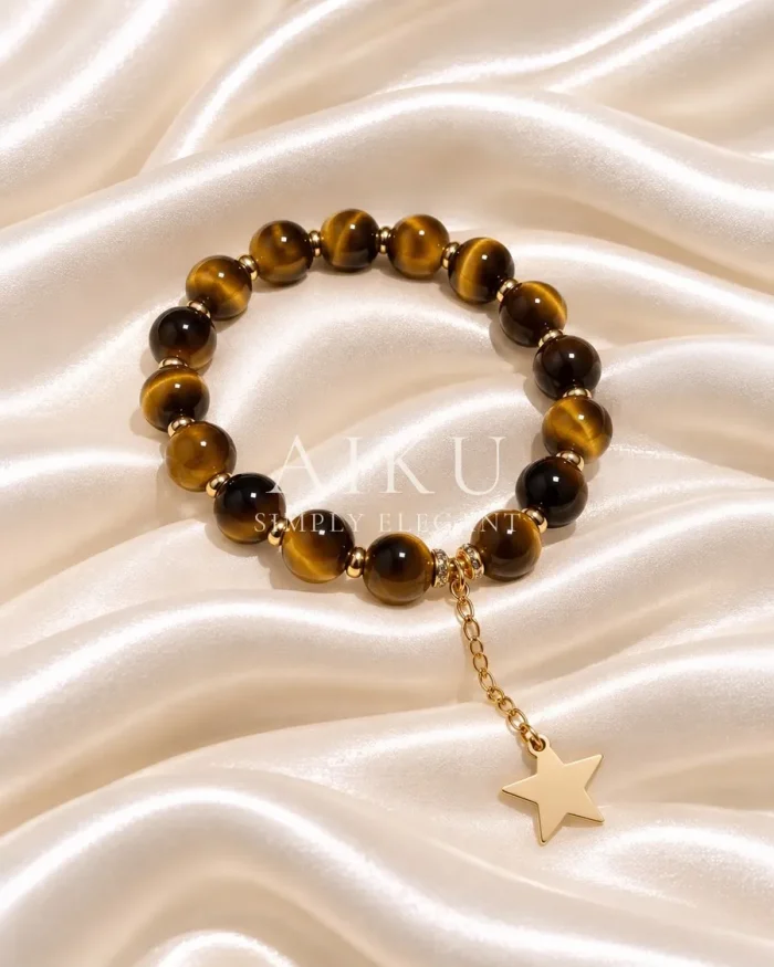 Tiger Eye Star Stacker Bracelet